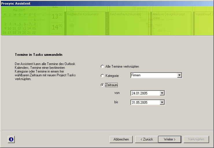 Prosync Assistent: Termine in Tasks umwandeln I